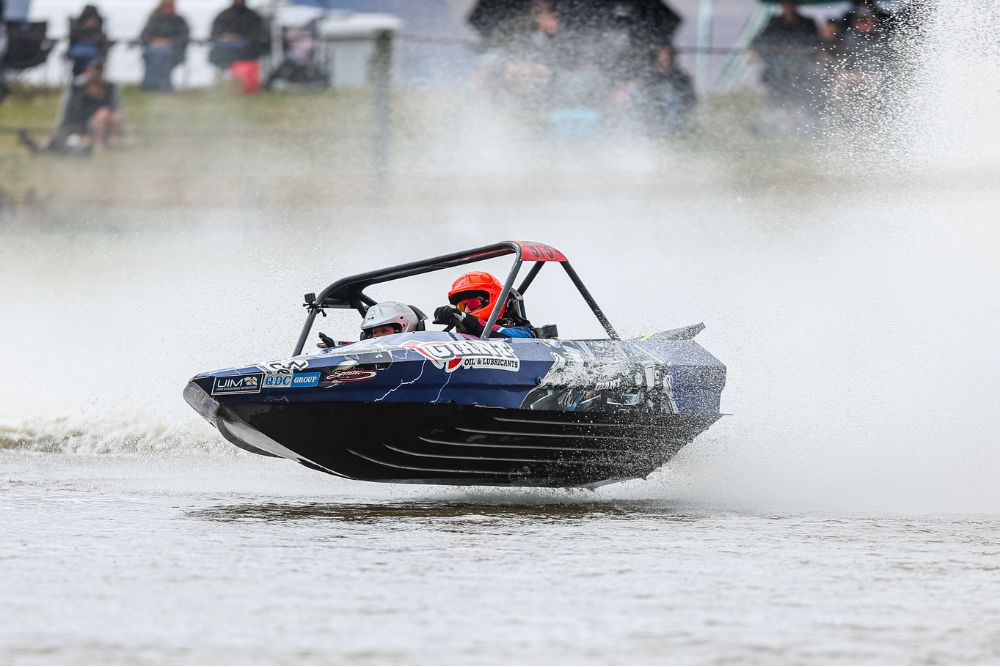 Sam And Vanessa Gray Catch Some Air During Group A Qualifying At The Golden Homes Wanaka Jetsprints